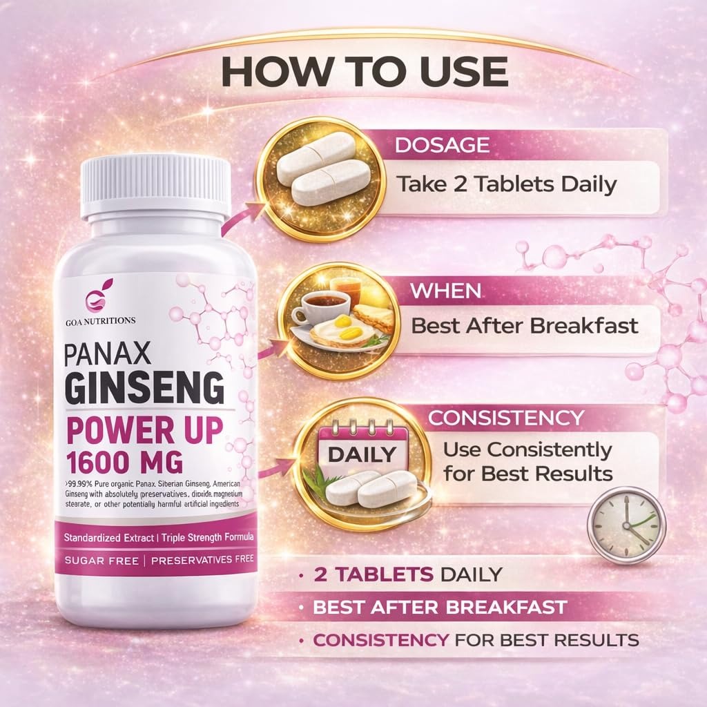 Goa Nutritions Korean Red Ginseng Powder 60 Veg Tablets