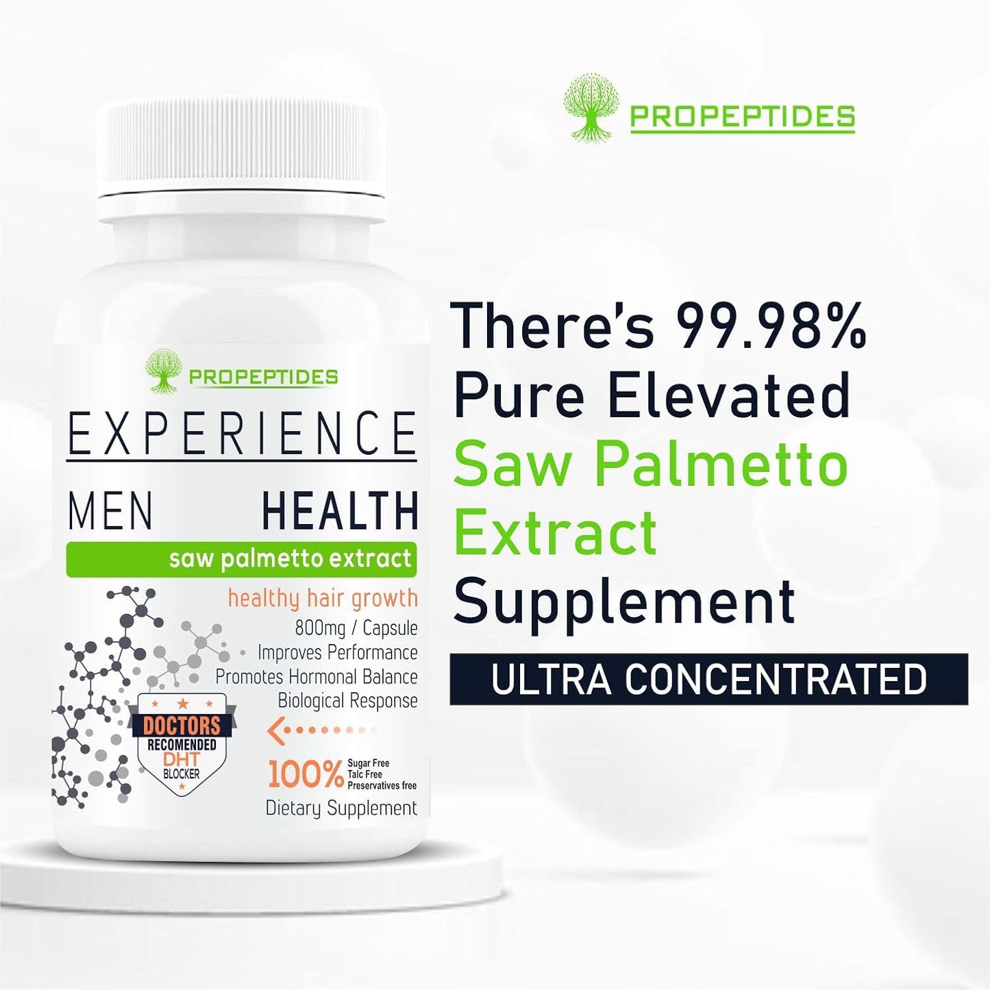 Saw Palmetto 800mg for Men with Piperine (98% Extract) — Prostate Health & Natural DHT Blocker Supplement, Supports Urinary Function & Hair, Berry Extract, 60 Tablets