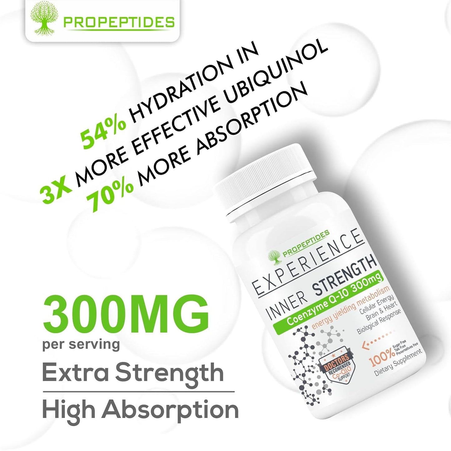 Propeptides CoQ10 Ubiquinol 300mg - Coenzyme Q10 with Omega 3, Alpha Lipoic Acid & Vitamin B1 | Antioxidant Support for Heart & Energy, 120 Tablets