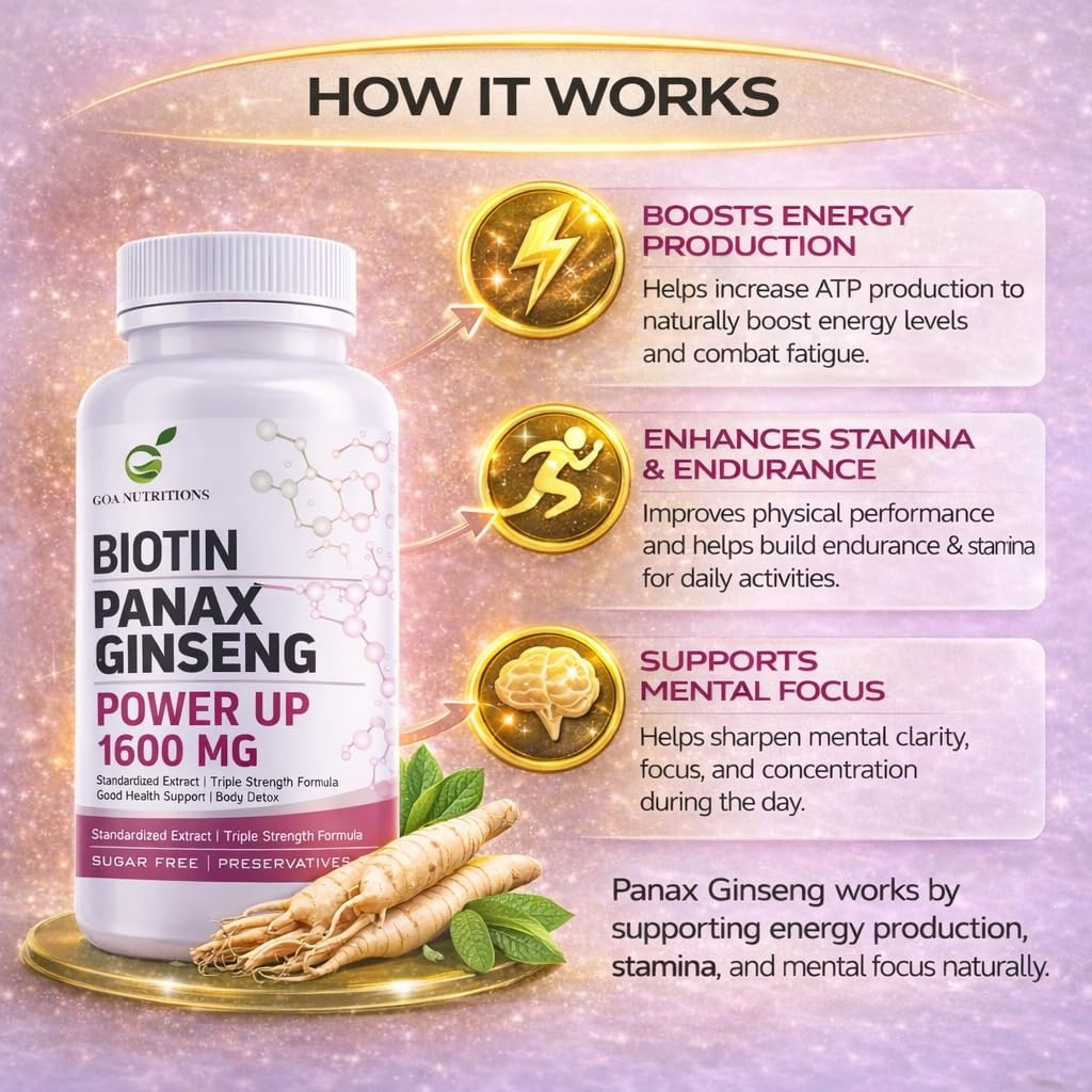 Goa Nutritions Korean Red Ginseng Powder 60 Veg Tablets