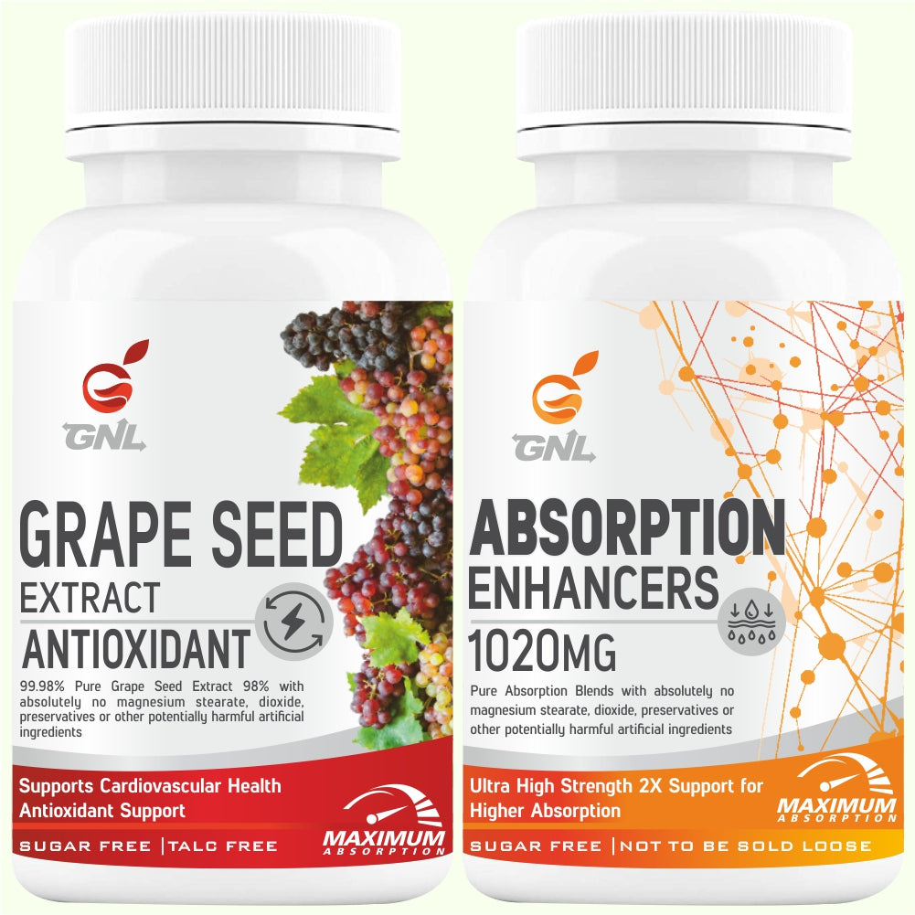 GNL Grape Seed Extract-Standardized to 95% Polyphenols, 800 mg per serving, Phytonutrient Antioxidant Support -60 Capsule