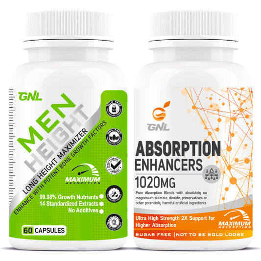 GNL Height Increase Medicine For Men, With EAA To Help Support Increasing Long Growth, Muscle Mass, And Strong Bones -60 Tablets