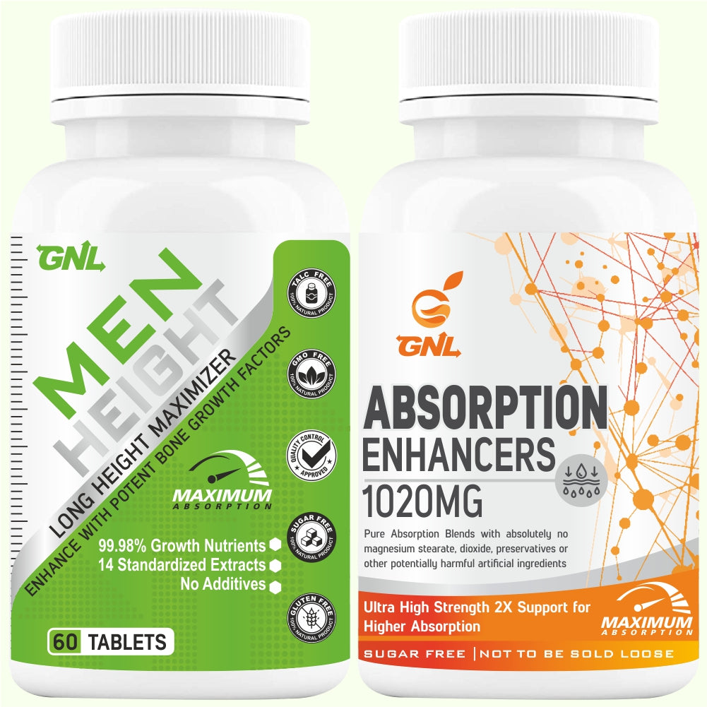 GNL Height Increase Medicine For Men, With EAA To Help Support Increasing Long Growth, Muscle Mass, And Strong Bones -60 Tablets