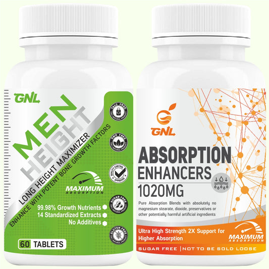 GNL Height Increase Medicine For Men, With EAA To Help Support Increasing Long Growth, Muscle Mass, And Strong Bones -60 Tablets