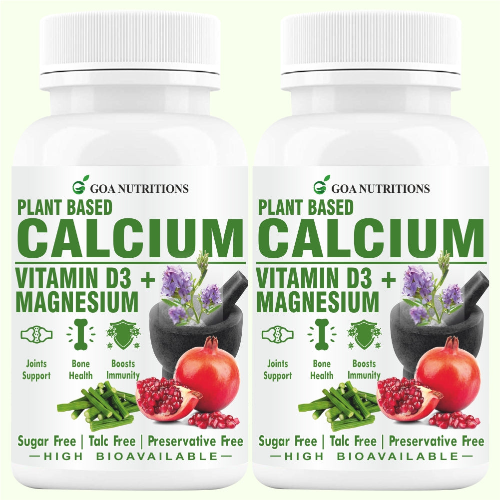 GOA NUTRITIONS Calcium Tablets For Men Women Bone Health & Joint Support 120 Tablets