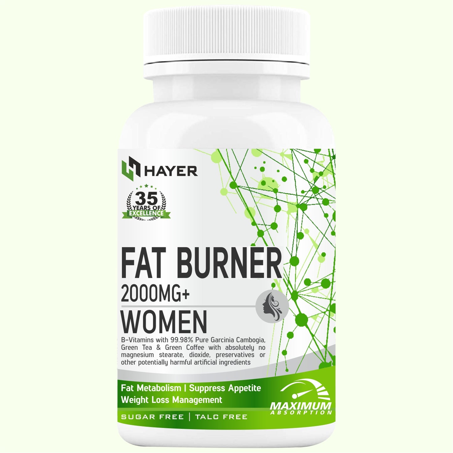 HAYER Fat Burners For Women With Green Tea, Apple Cider Vinegar,60 Keto Tablet s