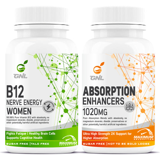 GNL Vitamin B12 Supplements For Women With Absorption Enhancers -30 Tablets
