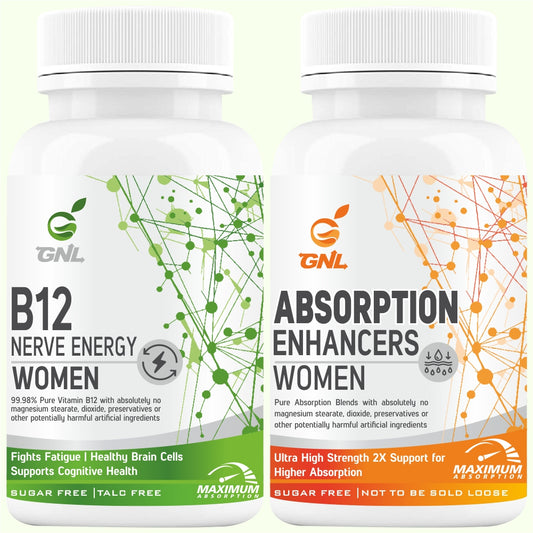 GNL Vitamin B12 Supplements For Women With Absorption Enhancers -30 Tablets