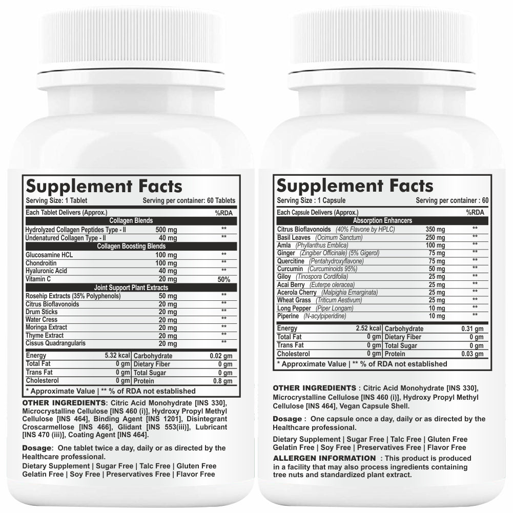 GNL Collagen Type 2 Supplements With Hydrolyzed Protein Collagen Peptides 60 Tablets