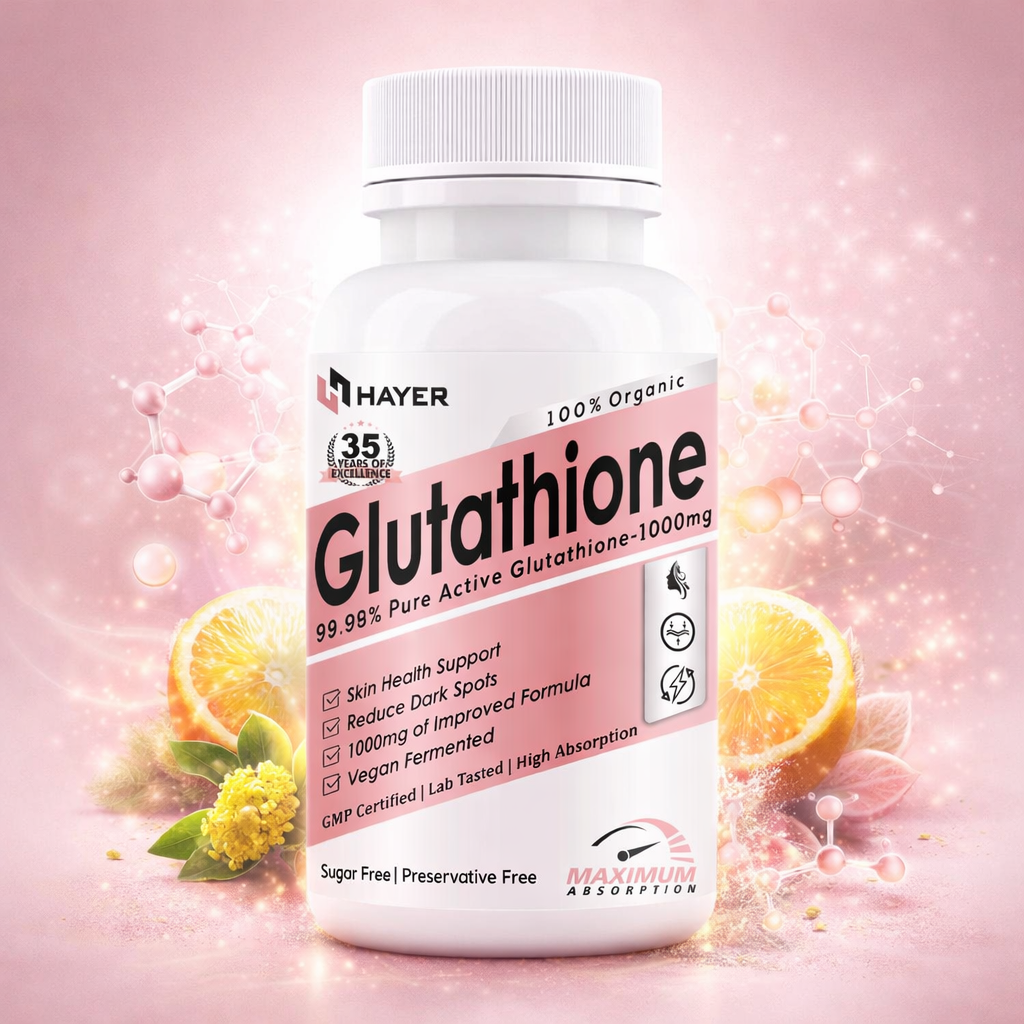 HAYER Glutathione-Tablets 1000mg, Reduces Pigmentation, Dark Patches And Face Fine Lines-60 Tablet