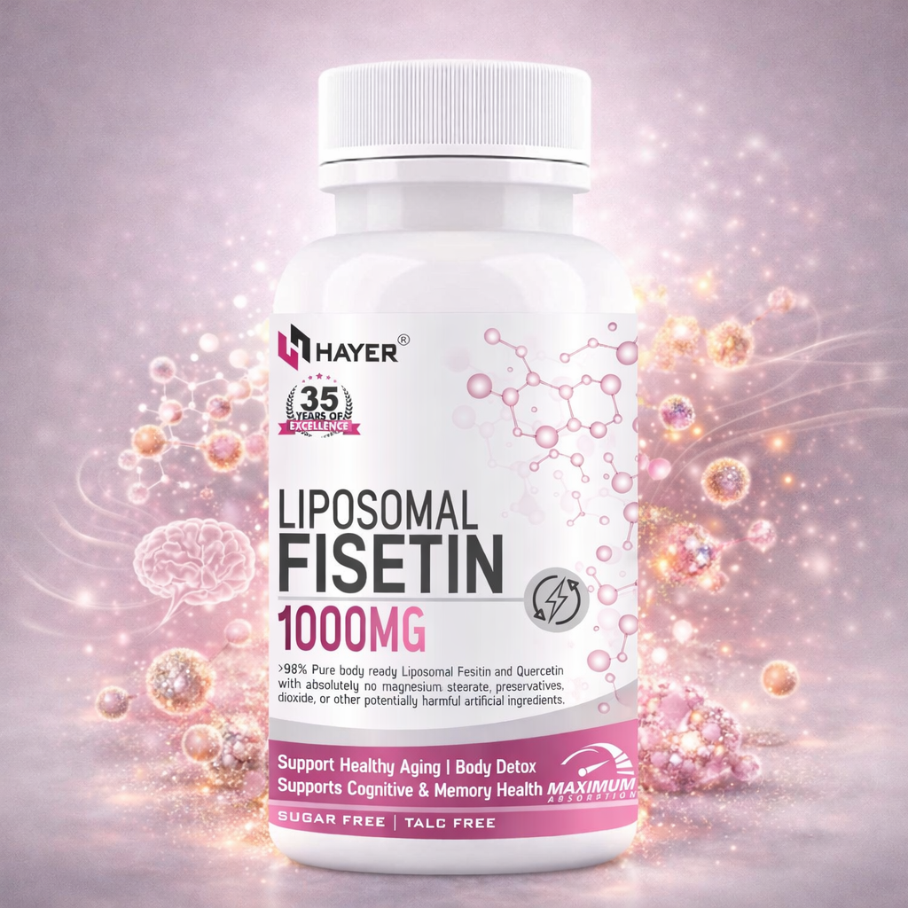 HAYER Liposomal Fisetin Supplement 1200mg With Quercetin, 30 Tablets