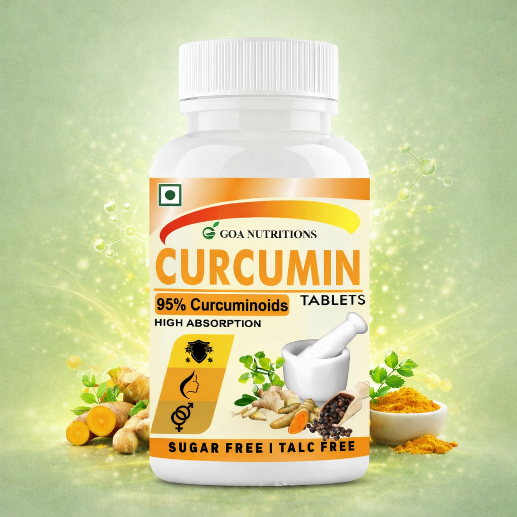 GOA NUTRITIONS Curcumin With Piperine Turmeric Tablets - 60 Tablet