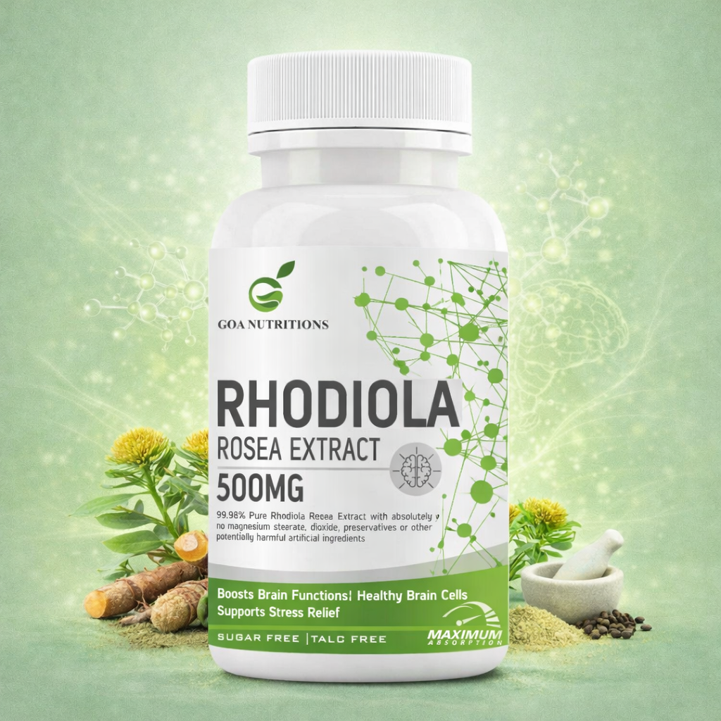 GOA NUTRITIONS Rhodiola Rosea Supplement Root Extract 60 Tablets