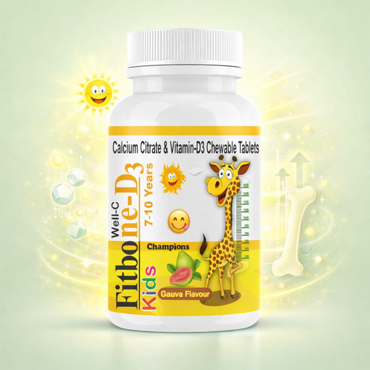 Well-C Calcium for Kids With Vitamin D (as d3) B12, C 60 Chewable Tablets