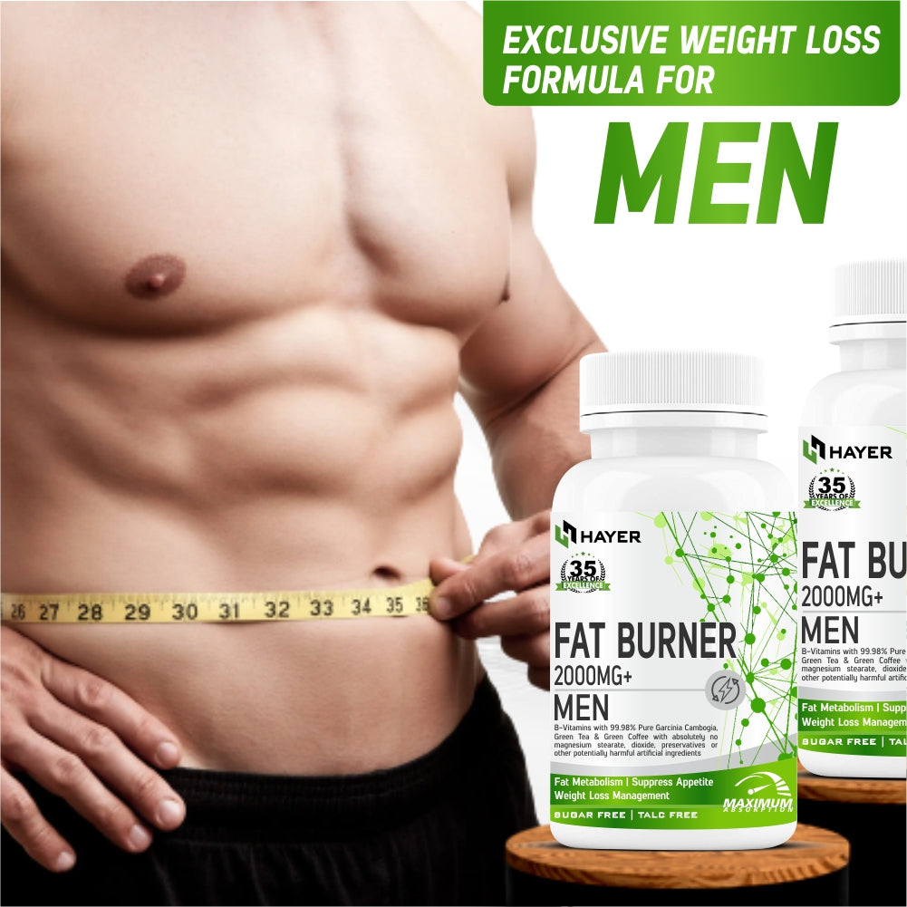 Fat Burners with Natural Supplements for Men, Belly Weight-Loss Supplement - 60 Tablets