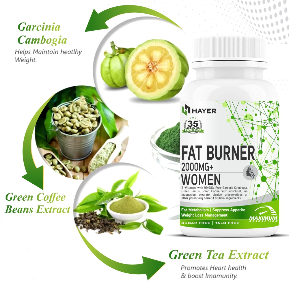 HAYER Fat Burners For Women With Green Tea, Apple Cider Vinegar,60 Keto Tablet s