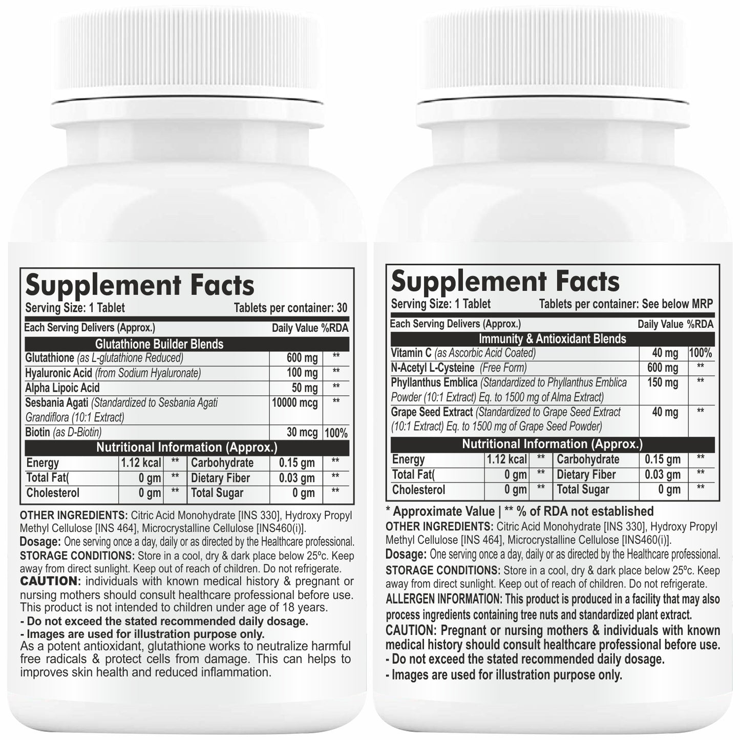 HAYER Glutathione for Skin Whitening 30 Tablets