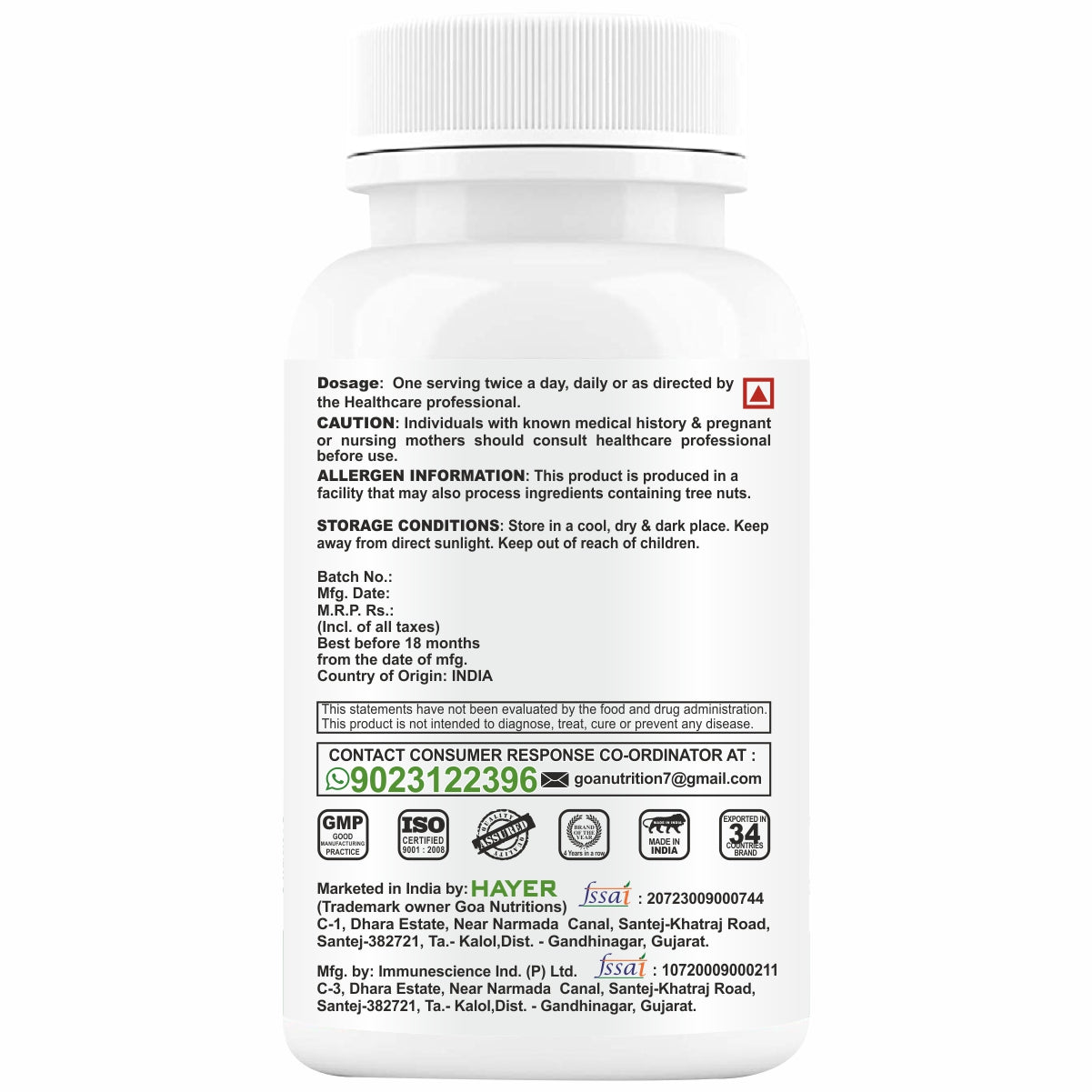 HAYER Marine Collagen Supplements For Women, For Skin Glow & Beauty Gluten & Sugar Free-60 Tablets