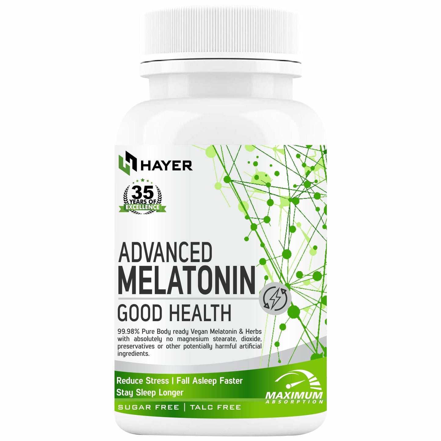 HAYER Melatonin 10mg Tablet With Vitamin B6,  Enhances Sleep Quality, Sleeping Supplement-60 Tablets