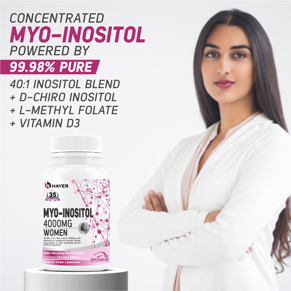 HAYER Myo-Inositol(PCOS & PCOD Supplement For Women), Good Health-60 Sugar Free Tablet