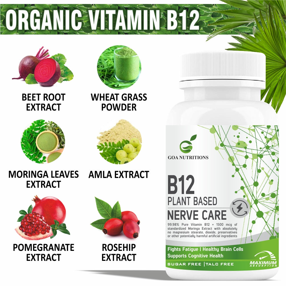 GOA NUTRITIONS Vitamin B12 Supplements For Men And Women 1500 Mcg- 60 Tablets