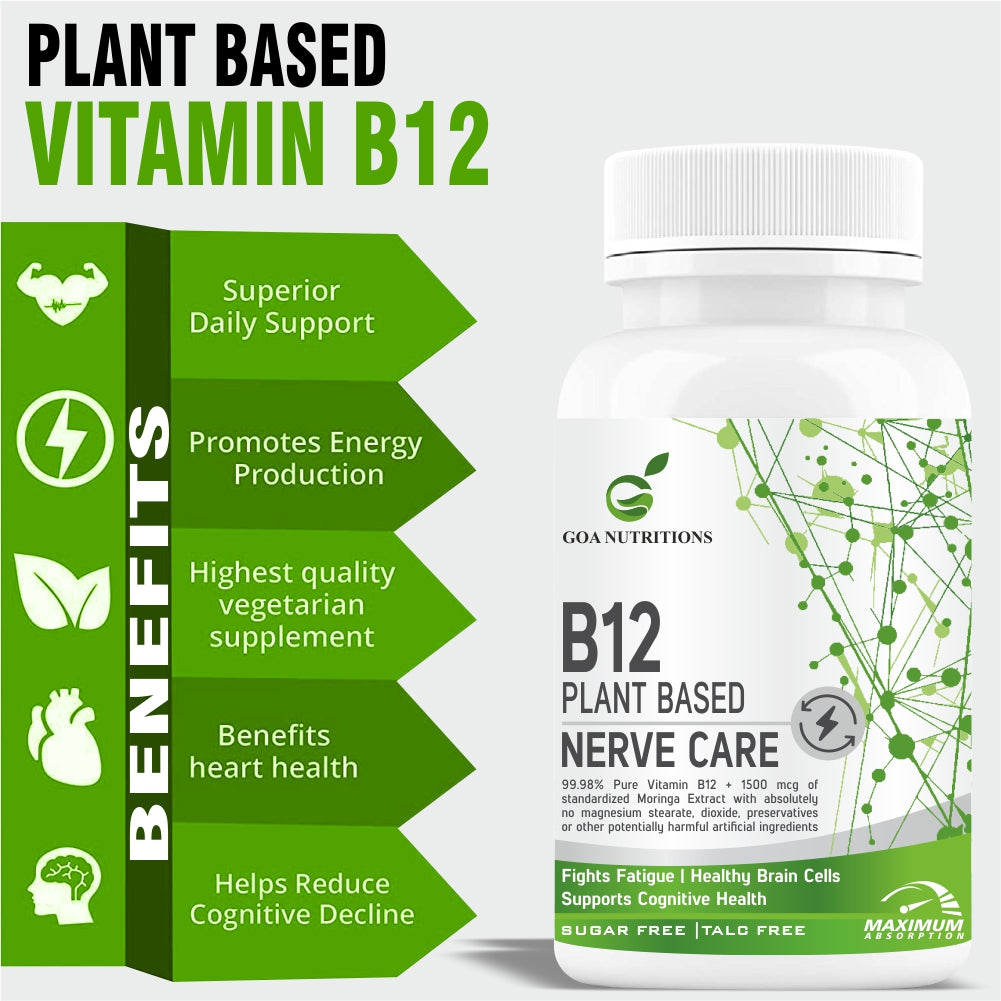 GOA NUTRITIONS Vitamin B12 Supplements For Men And Women 1500 Mcg- 60 Tablets