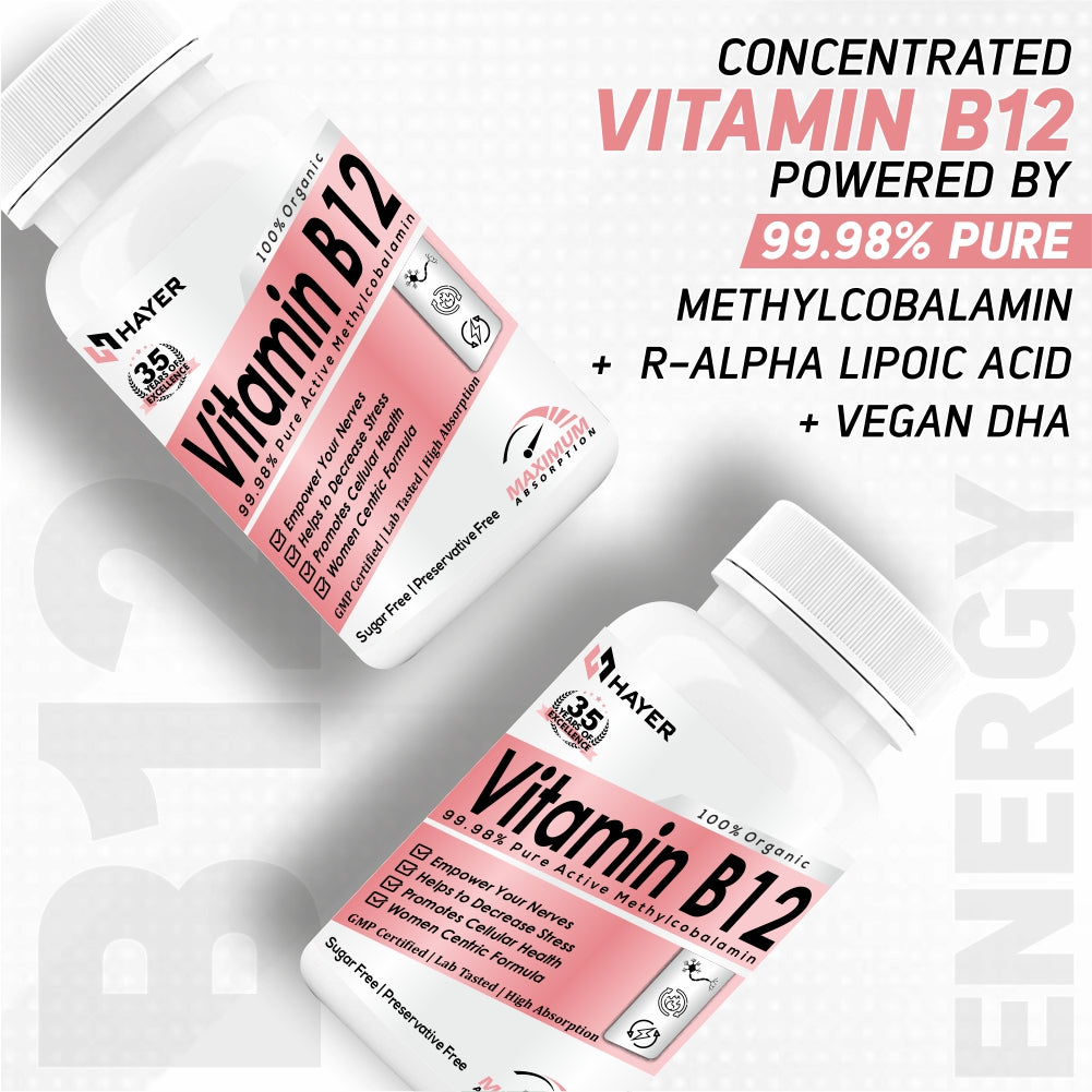HAYER Vitamin B12 Supplements For Women, helps to good health & joint support supplement-60 Energy Tablets