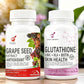Glutathione Tablets & Grape Seed Extract Tablets  – Antioxidant Supplement Pack for Supporting Skin Brightening, Cellular Protection & Daily Health – Combo pack of 2