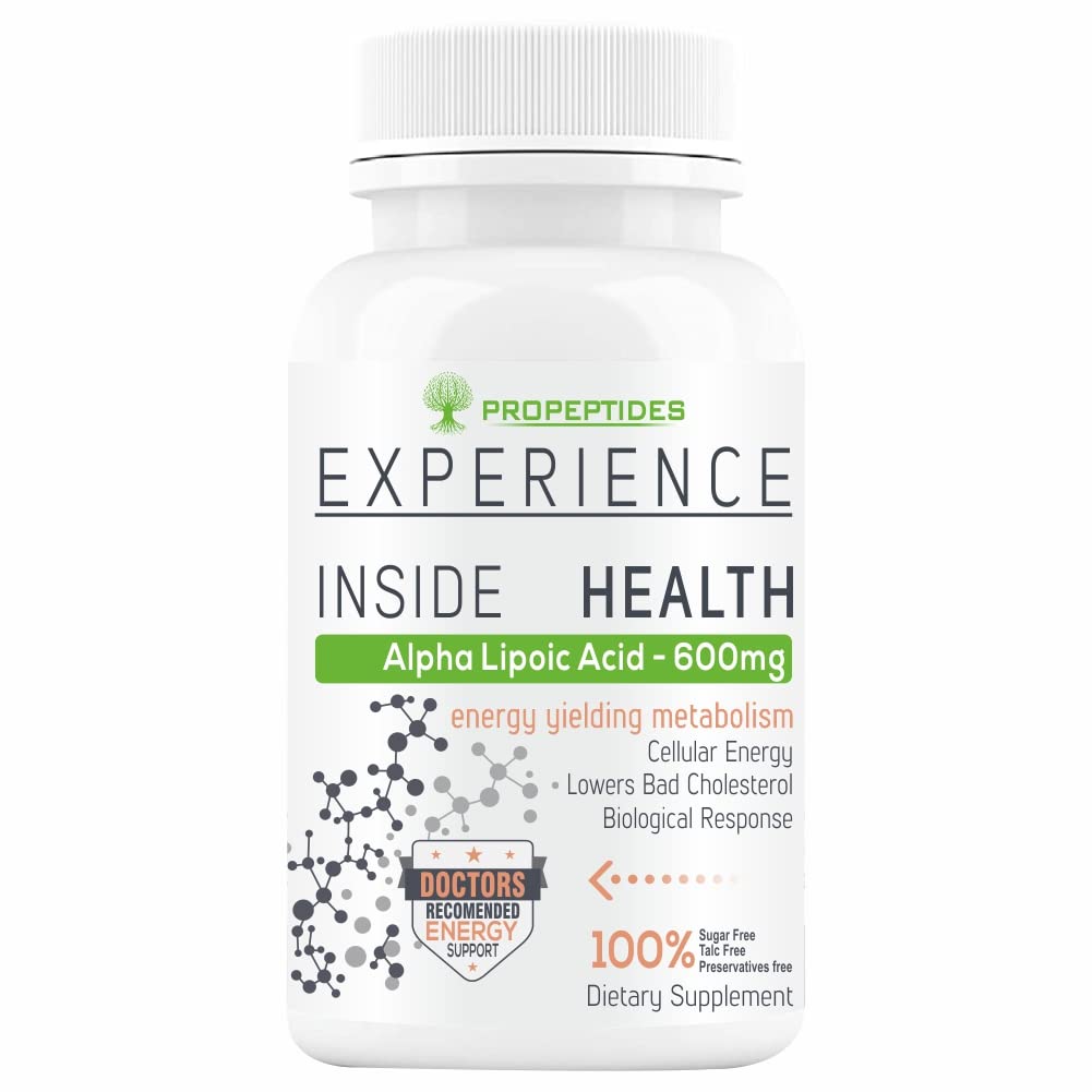Propeptides Alpha Lipoic Acid 600mg Supplement | 99.98% High Potency ALA | Support Nerve Health and Neuropathy | Antioxidant for Cellular Energy & Metabolic Health | 60 Tablets