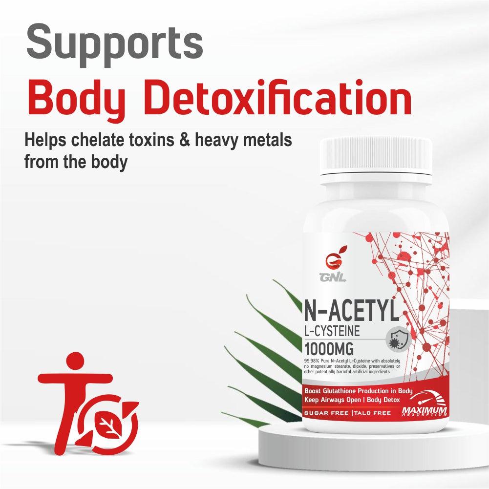 GNL NAC Supplement -N-Acetyl L-Cysteine 1000mg -60 Veg. Capsules - Image #4