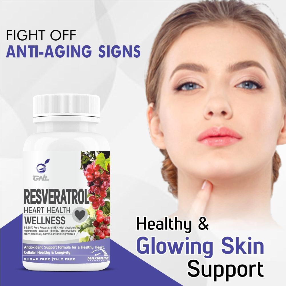 GNL Resveratrol Supplements 600mg With Grape Seed, And Absorption Enhancers For Higher Bioavailability -60 Capsules - Image #5