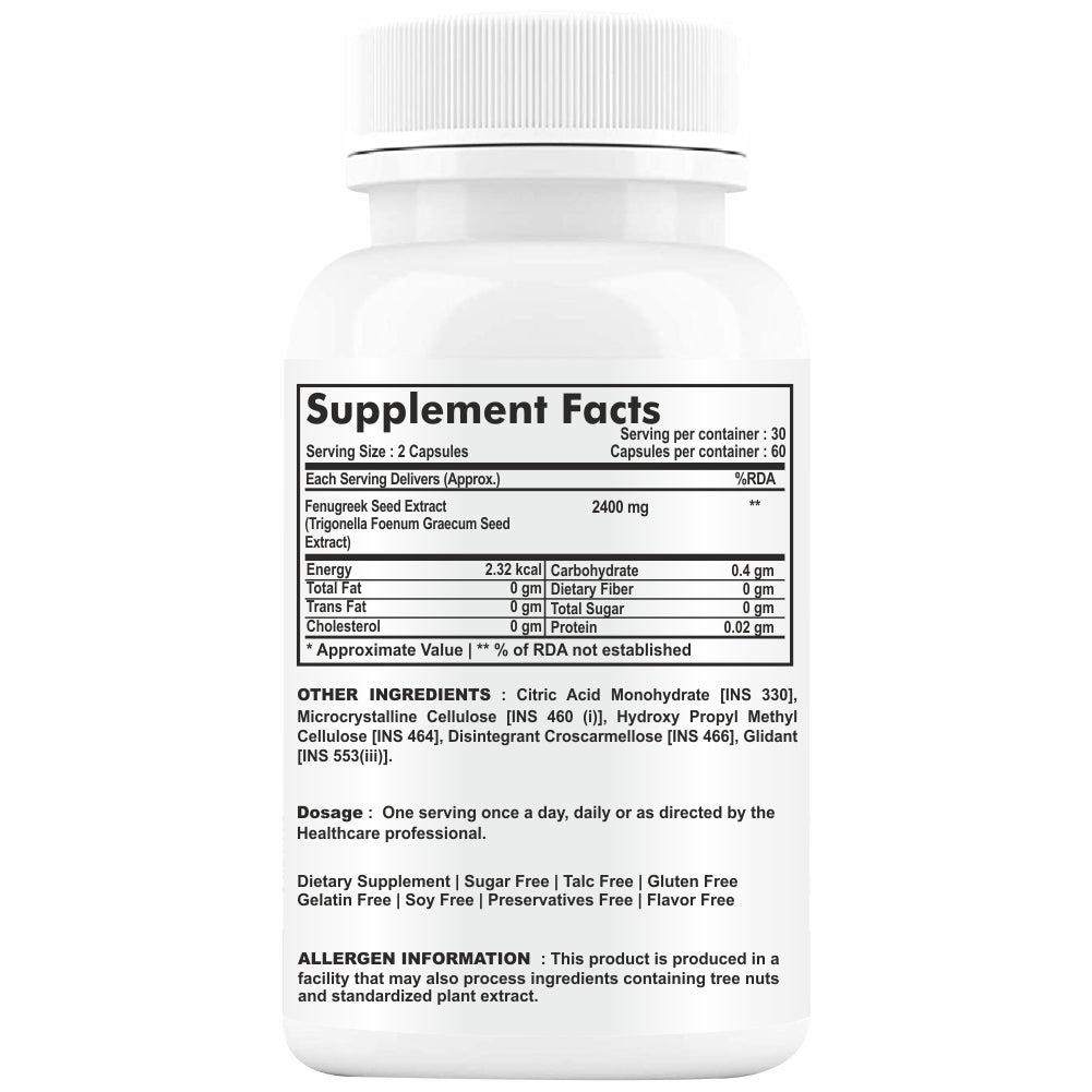 GNL Fenugreek Seed Extract Supplement 2400 mg -120 Capsules - Image #2