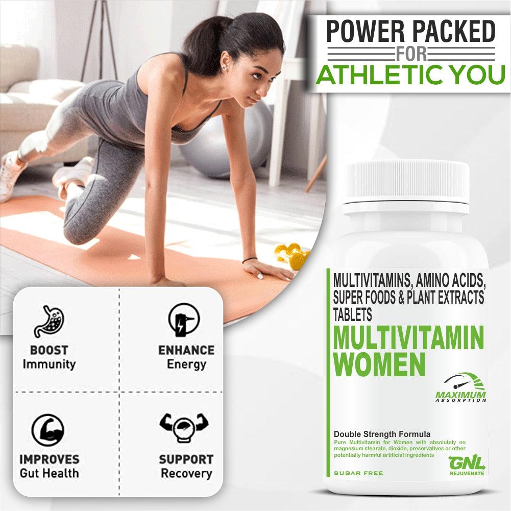 GNL Multivitamin For Women Tablet With Vitamin C, E, D, Zinc For Immunity, Biotin, L- Glutathione, Hyaluronic Acid For Healthy Skin, Hair, And Joints-60 Tablets - Image #6