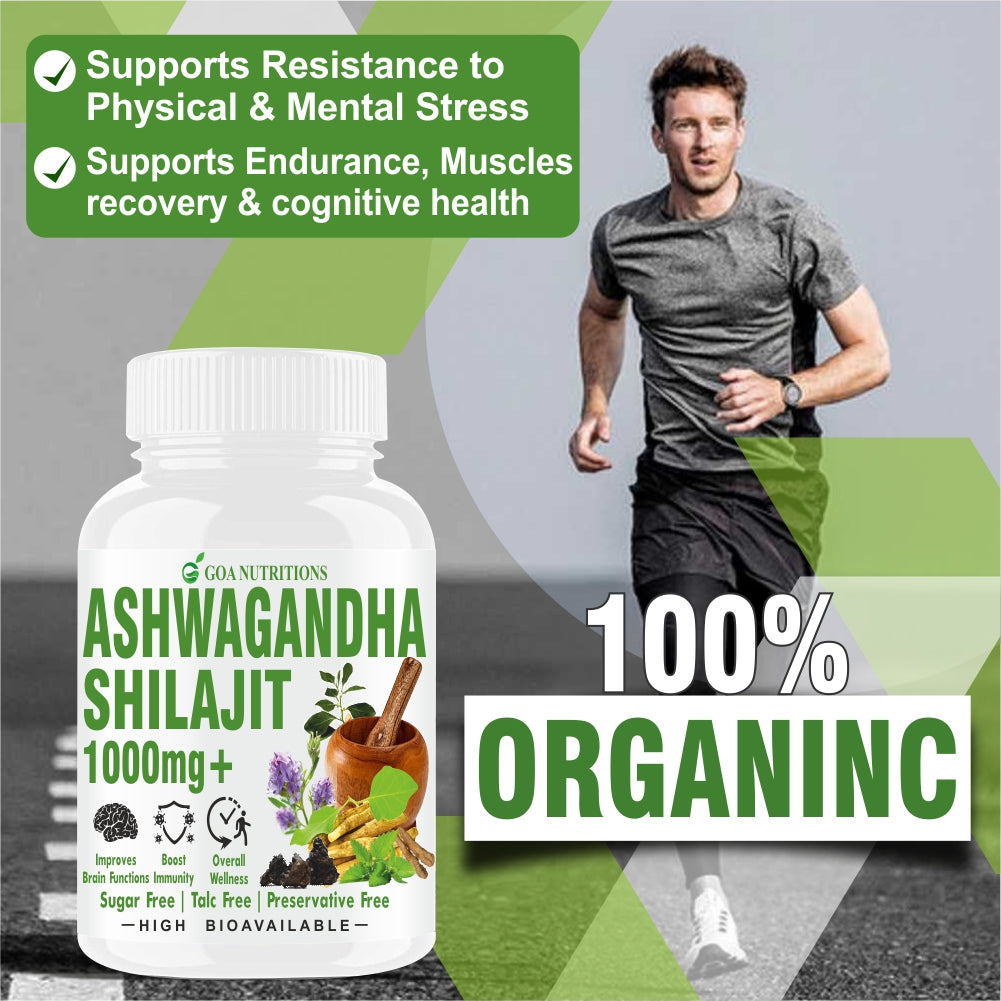 GOA NUTRITIONS Ashwagandha Powder For Men Women Exercise Pre-workout & Gym -120 Tablets