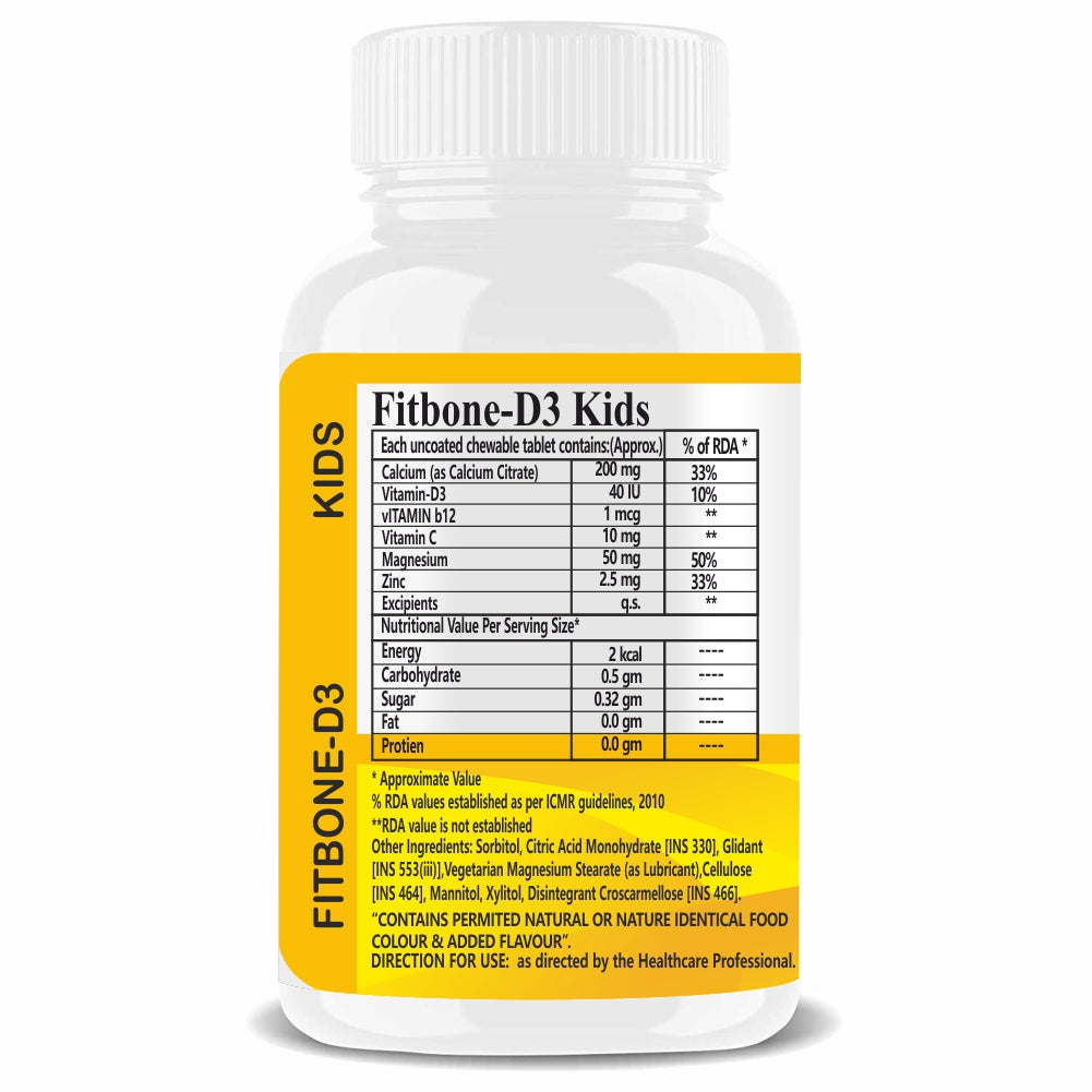 Well-C Calcium for Kids With Vitamin D (as d3) B12, C 120 Chewable Tablets