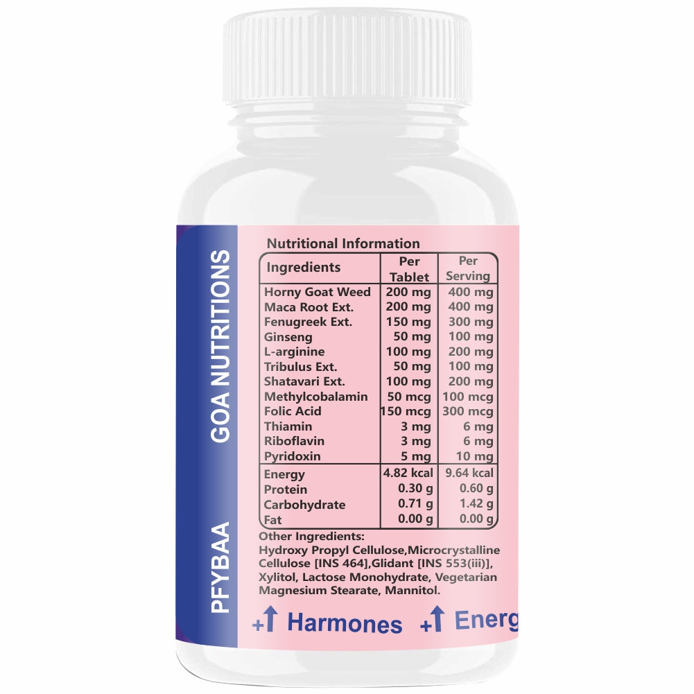 GOA NUTRITIONS Energy Booster For Women To Support Female Fitness 120 Tablets