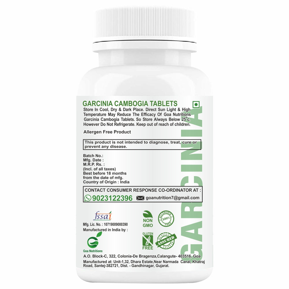 GOA NUTRITIONS Garcinia Cambogia for Weight Loss 60  Tablets