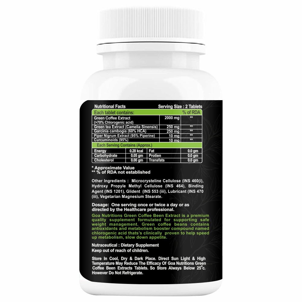 GOA NUTRITIONS Green Coffee Beans For weight loss 60 Tablets
