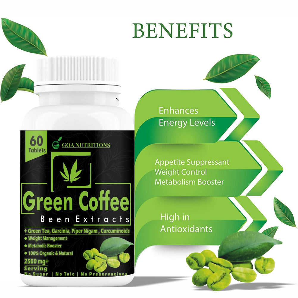 GOA NUTRITIONS Green Coffee Beans For weight loss 60 Tablets