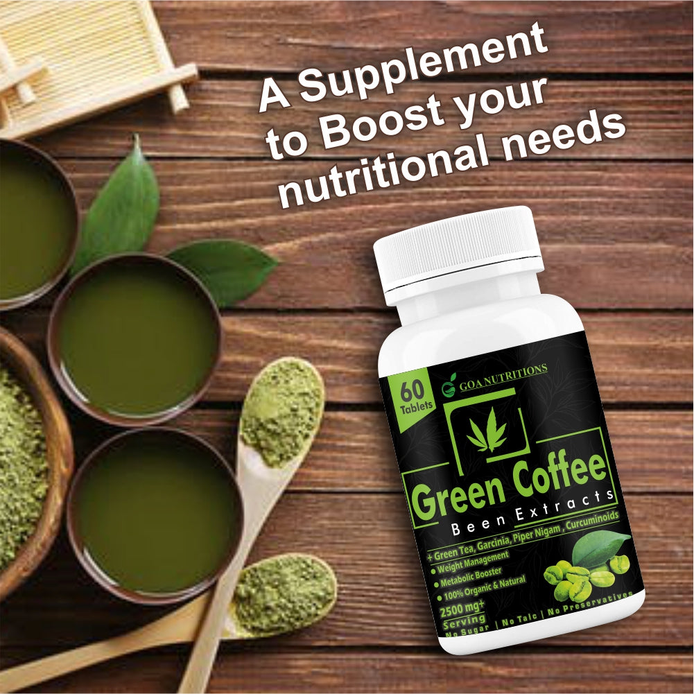 GOA NUTRITIONS Green Coffee Beans For weight loss 60 Tablets
