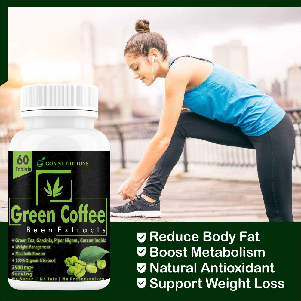 GOA NUTRITIONS Green Coffee Beans For weight loss 60 Tablets