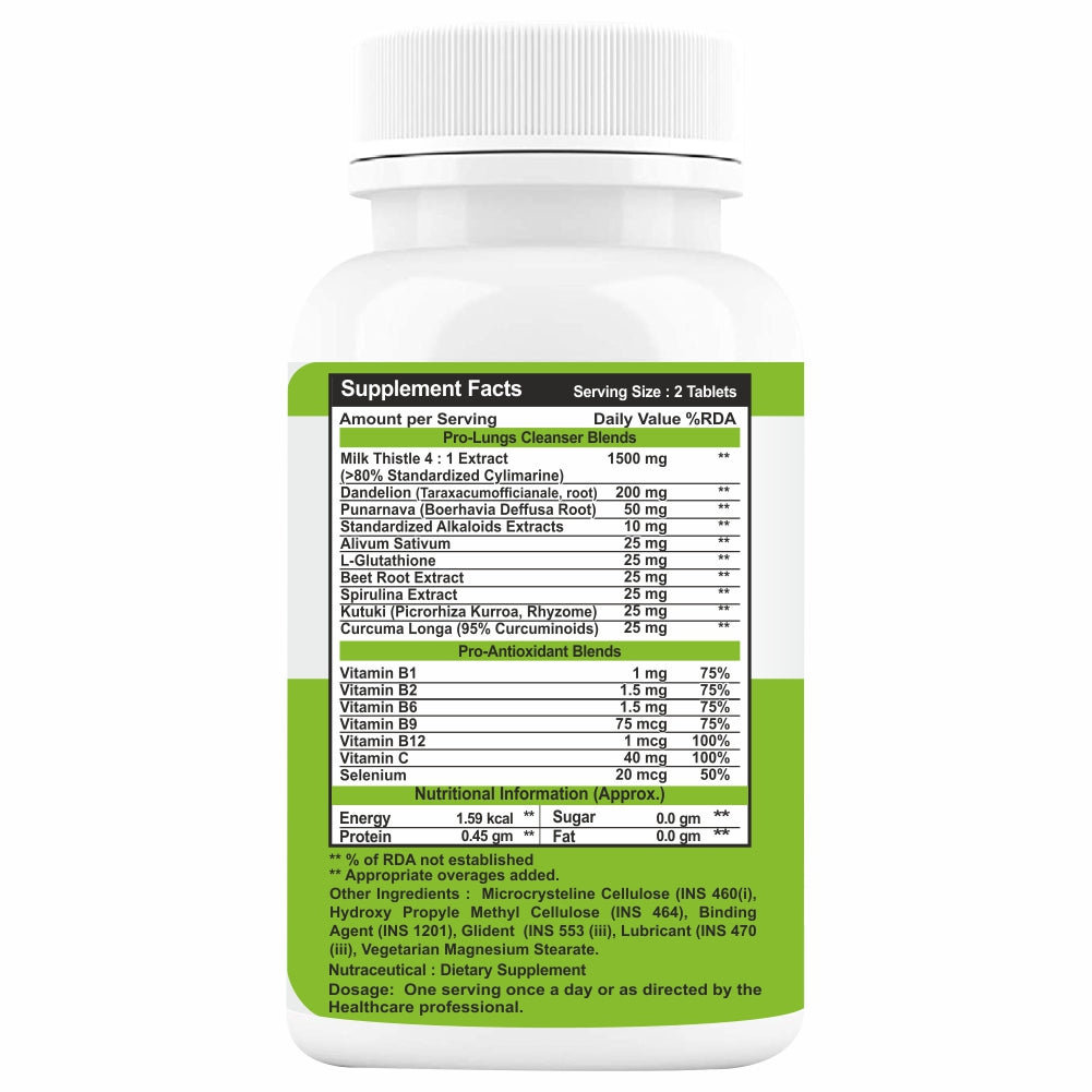 GOA NUTRITIONS Liver Detox Supplement. Milk Thistle Tablets - 60 Tablets