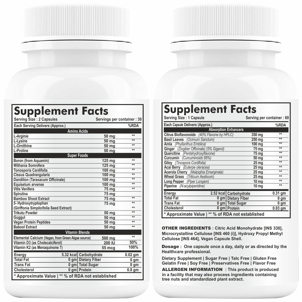 GNL Height Increase Medicine For Boys With Ayurvedic Extracts To Help Support Increasing Growth, And Strong Bones -60 Tablets