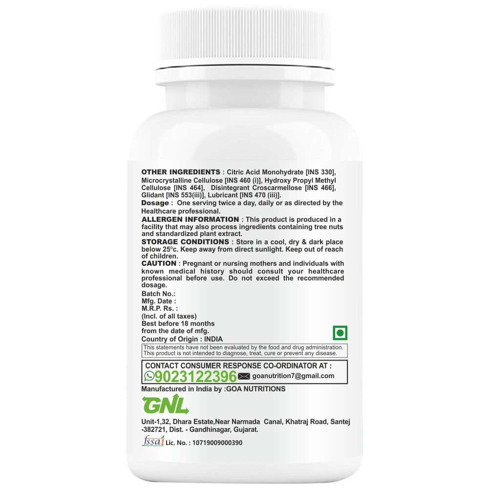 GNL Height Increase Medicine For Boys With Ayurvedic Extracts To Help Support Increasing Growth, And Strong Bones -60 Tablets