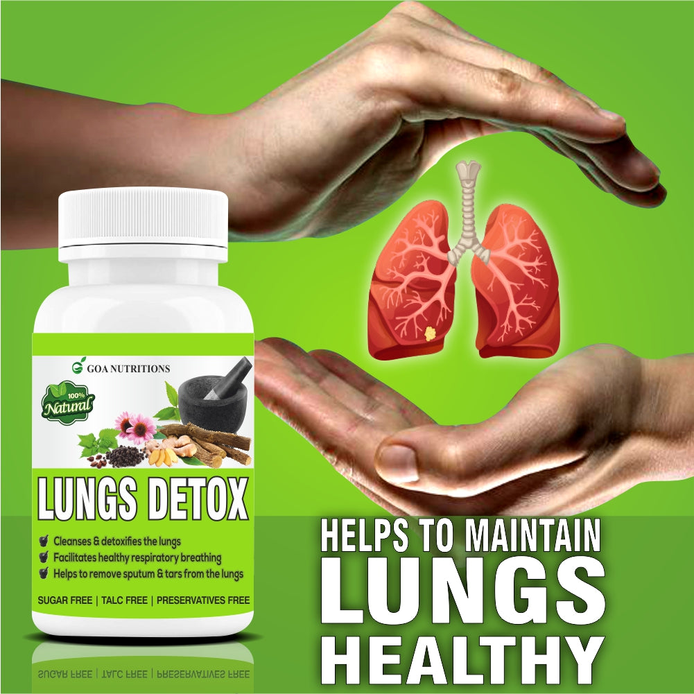 GOA NUTRITIONS Lung Detox For Smokers With Quercetin F for Men ,Women -120 Tablets