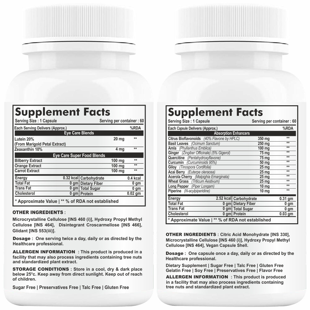 GNL Vitamin A Capsules For Eyes With Lutein, Zeaxanthin & omega 3 Supplements Improving For Eye Health, Vision - 60 Capsule