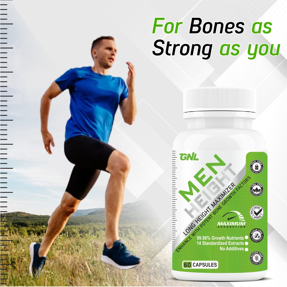 GNL Height Increase Medicine For Men, With EAA To Help Support Increasing Long Growth, Muscle Mass, And Strong Bones -60 Tablets