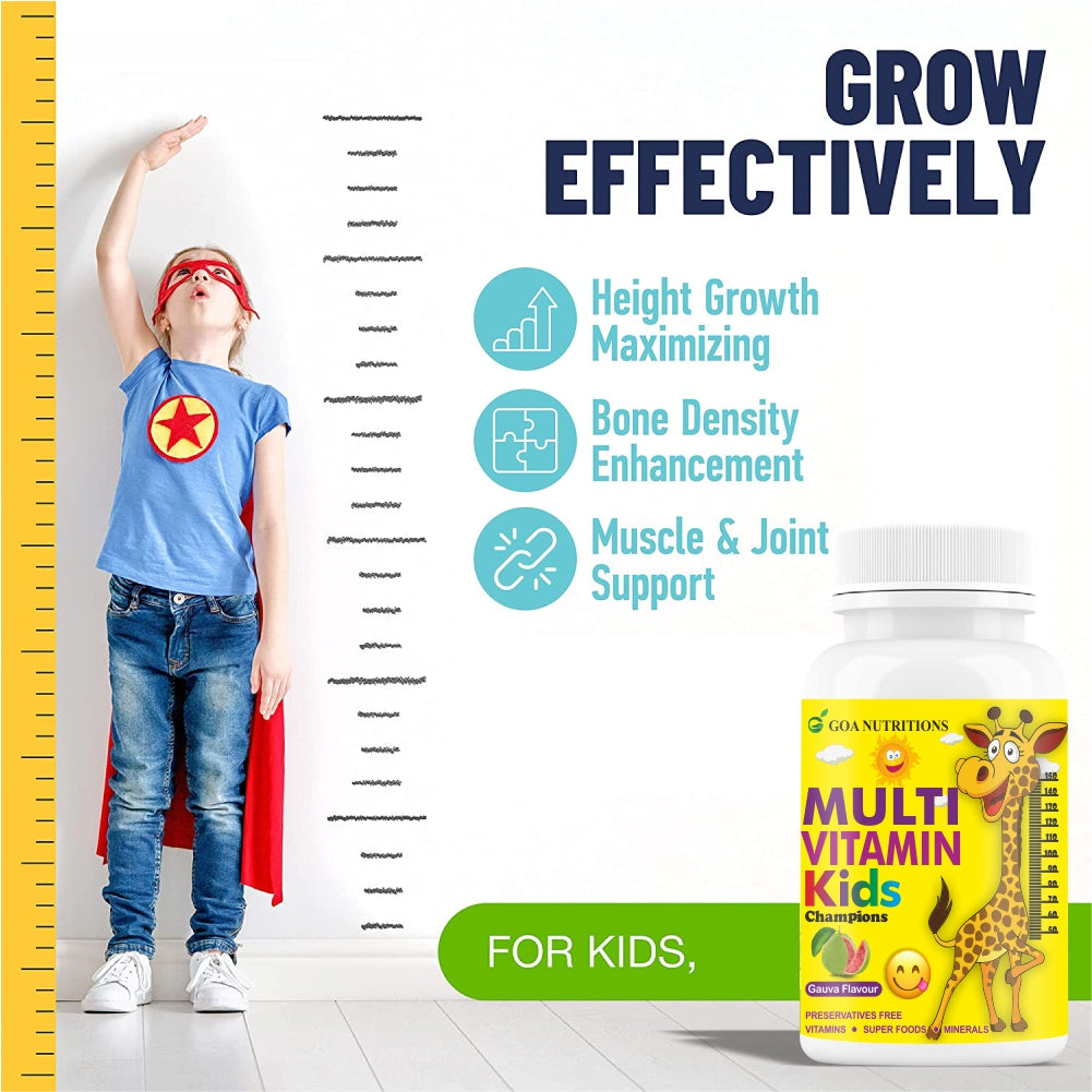 GOA NUTRITIONS Multivitamin For Kids Guava Flavour 60 Chewable Tablets