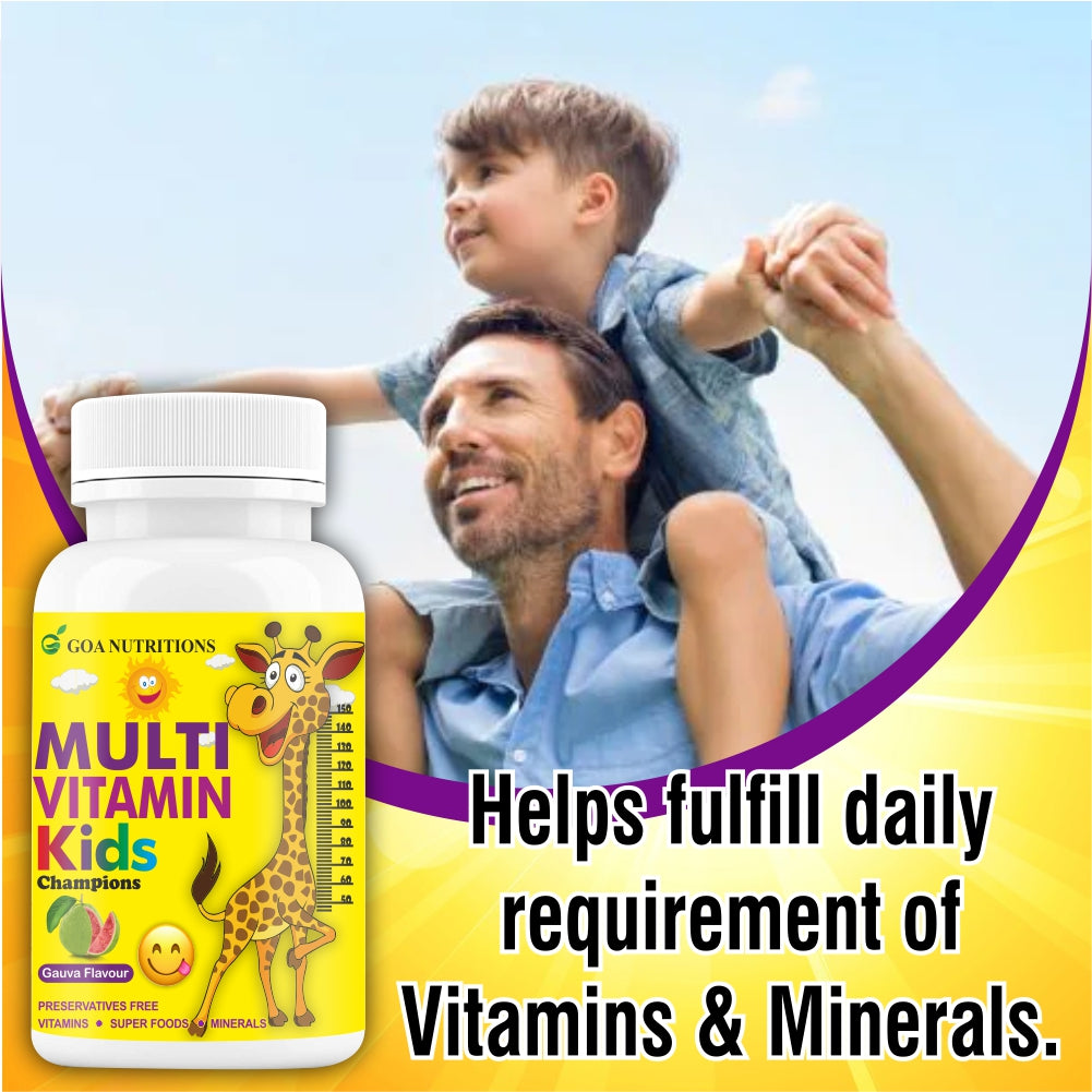 GOA NUTRITIONS Multivitamin For Kids Guava Flavour 60 Chewable Tablets