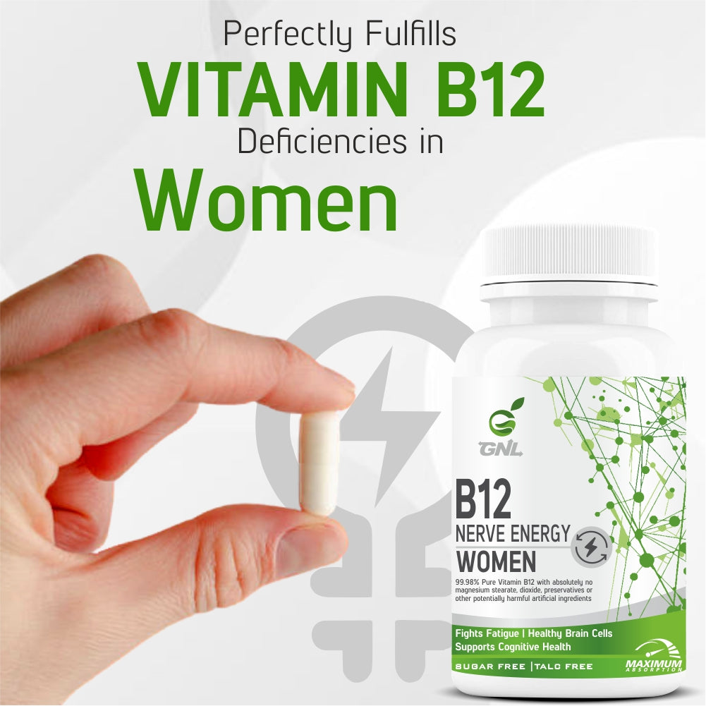 GNL Vitamin B12 Supplements For Women With Absorption Enhancers -30 Tablets